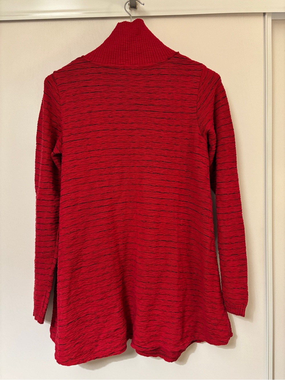 Womens Red Half-Zip Lagenlook Sweater Oversized Extra Large Relaxed Comfort 3D - Picture 2 of 10